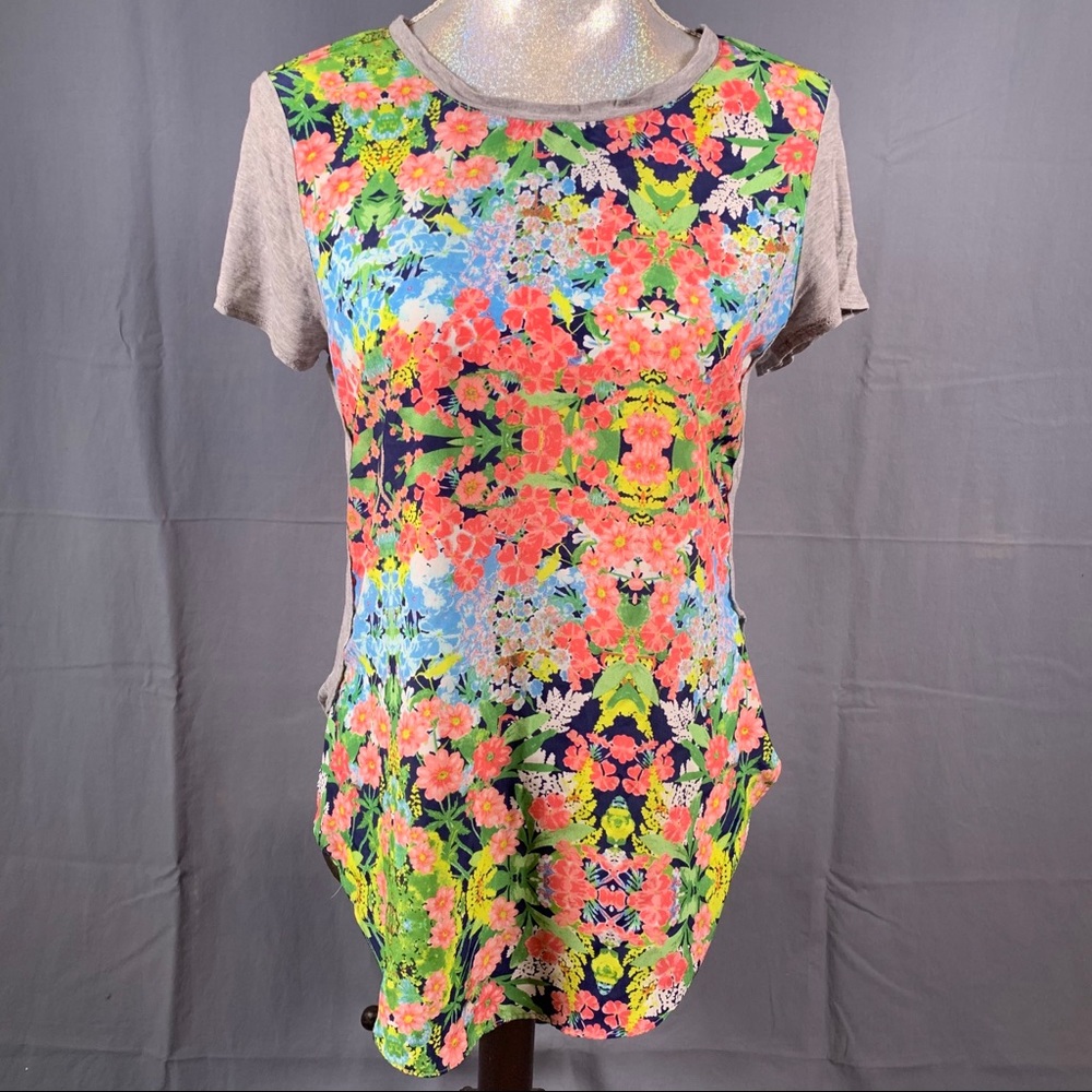 Color Thread Colorful Floral Long Tee (M)